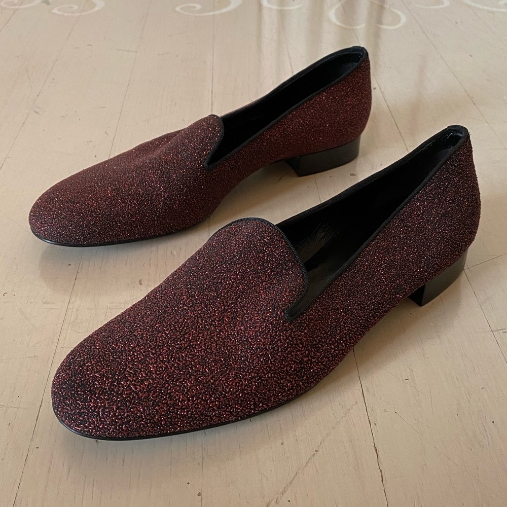 SAINT LAURENT Glitter Loafers